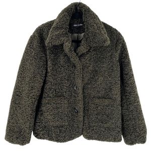 CATHERINE MALANDRINO - FUZZY COAT - FOREST GREEN